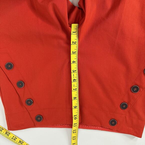 Anthropologie Pants Womens 10 Red Orange Essential Slim Button Pockets Career - Picture 14 of 16